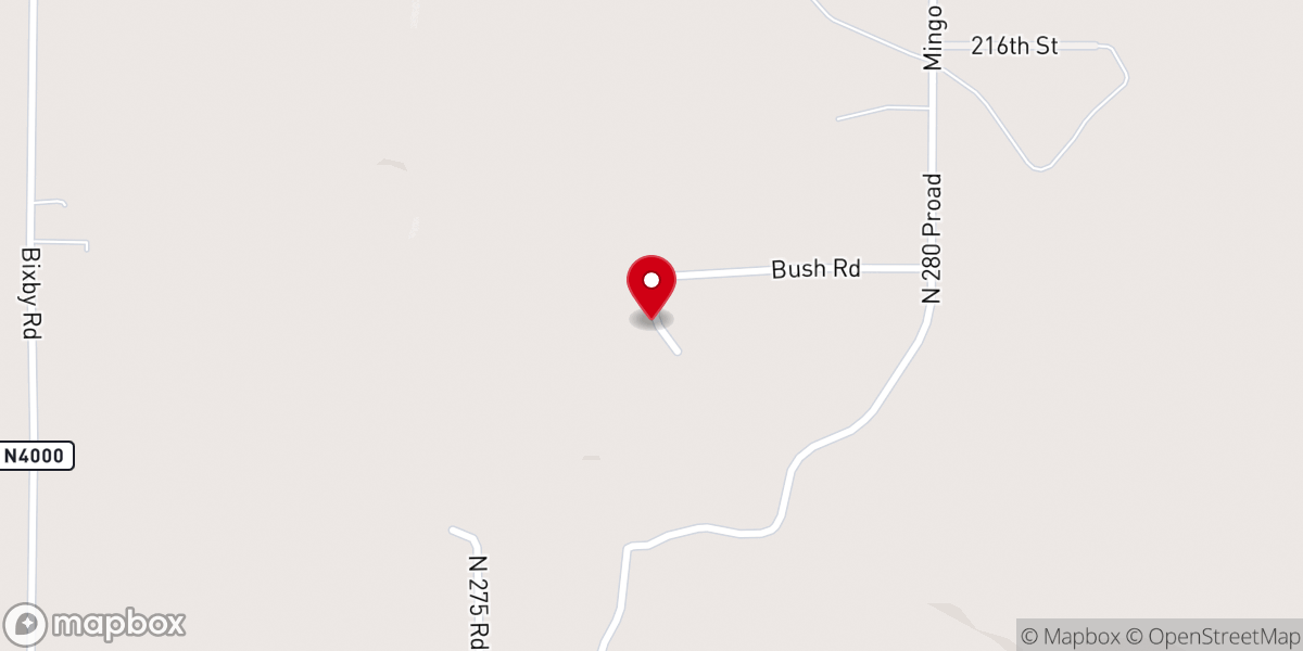 Map showing location of Snake Creek Church