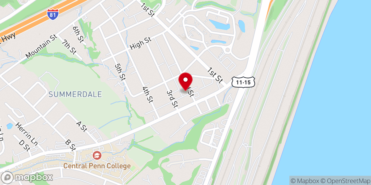 Map showing location of Summerdale United Methodist Church
