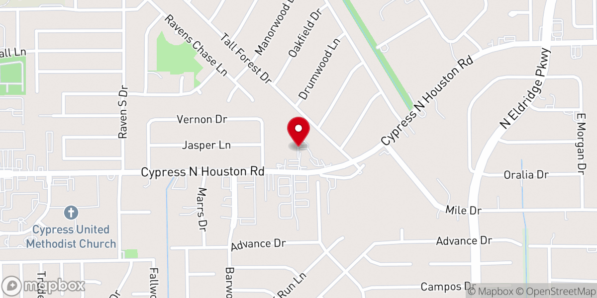 Map showing location of Cypress Assistance Ministries