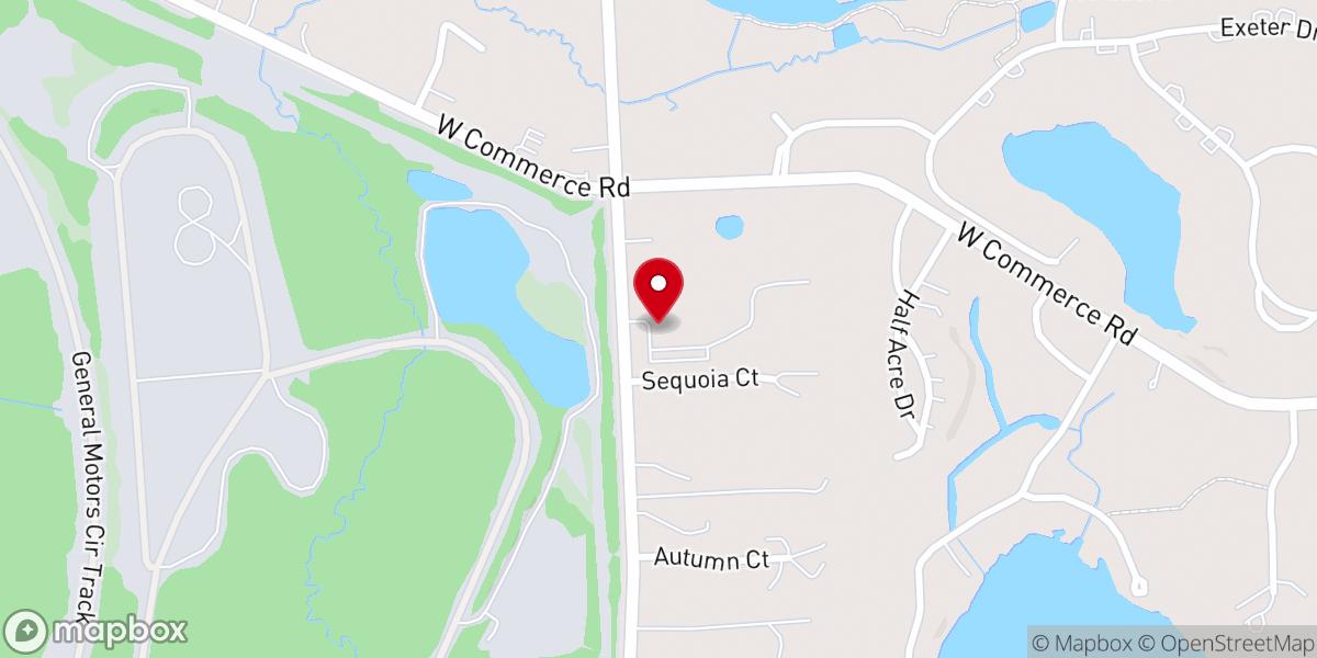Map showing location of Hickory Ridge Community Church