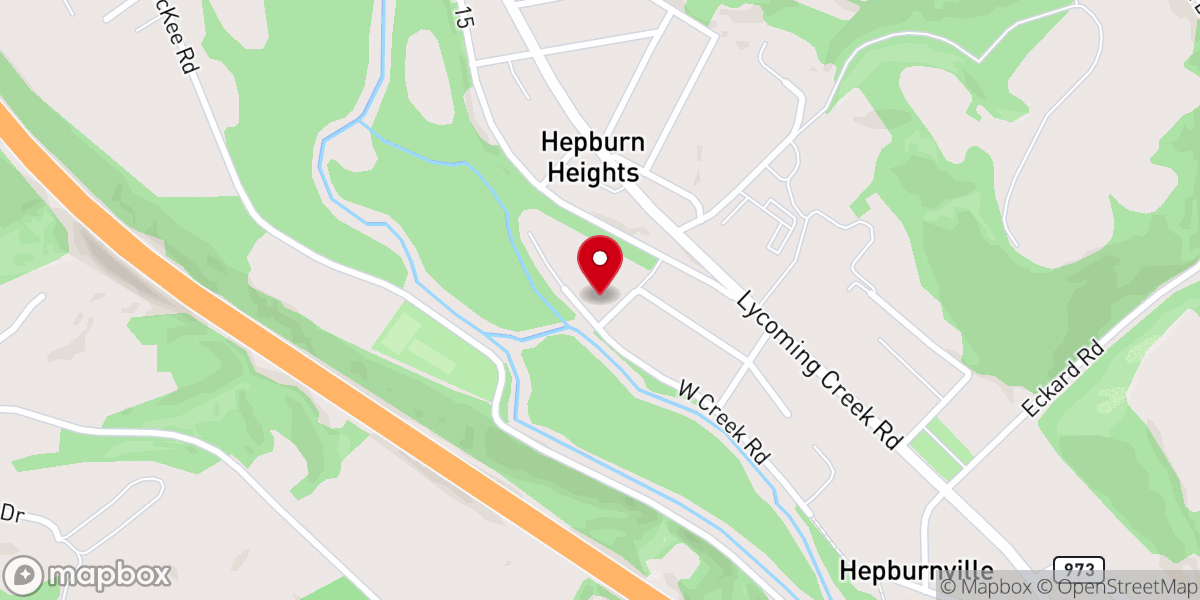 Map showing location of Lycoming Centre Presbyterian Church