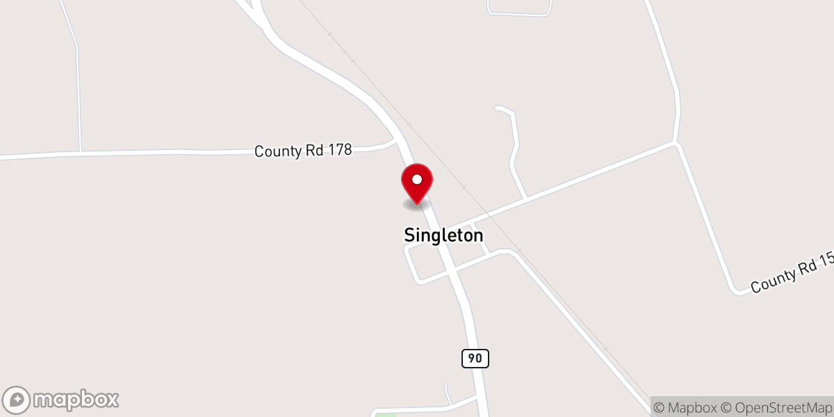 Map showing location of Singleton Church