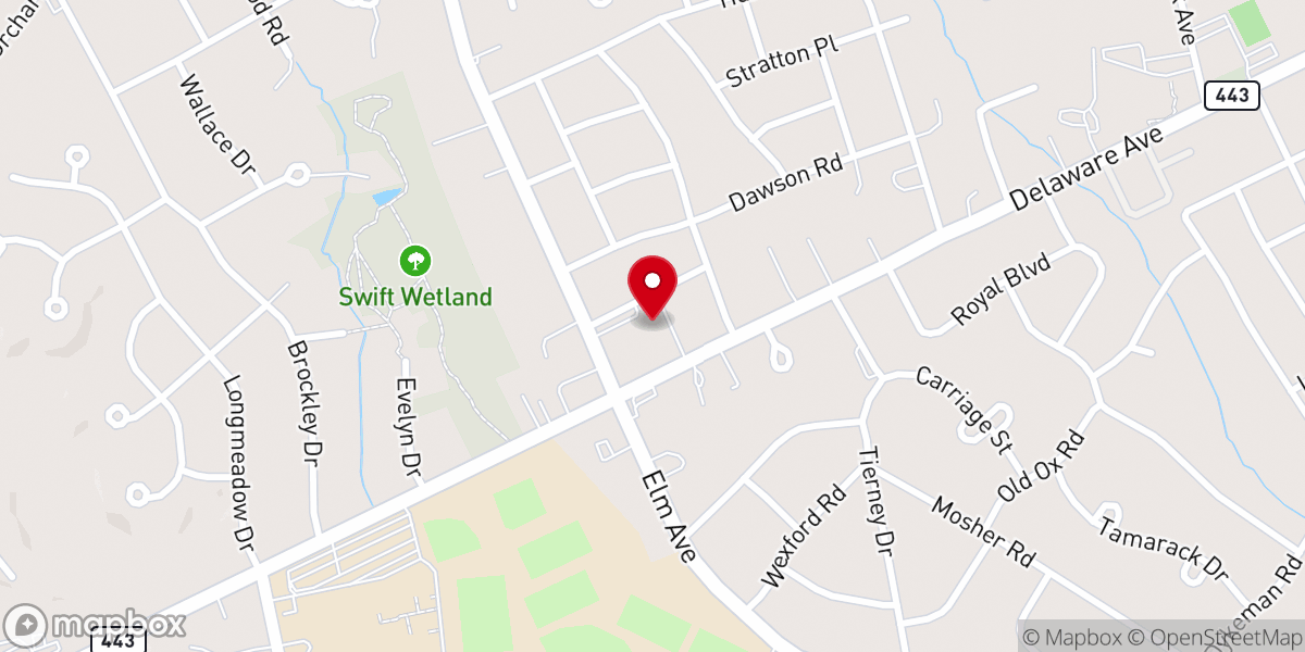 Map showing location of Delmar Presbyterian Church