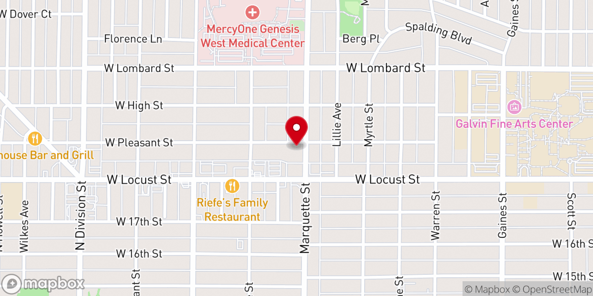 Map showing location of Holy Family Church Office