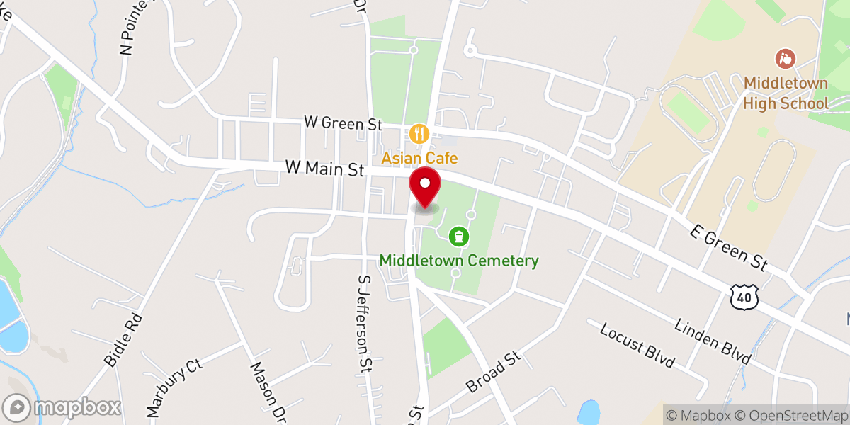 Map showing location of Christ Reformed United Church of Christ