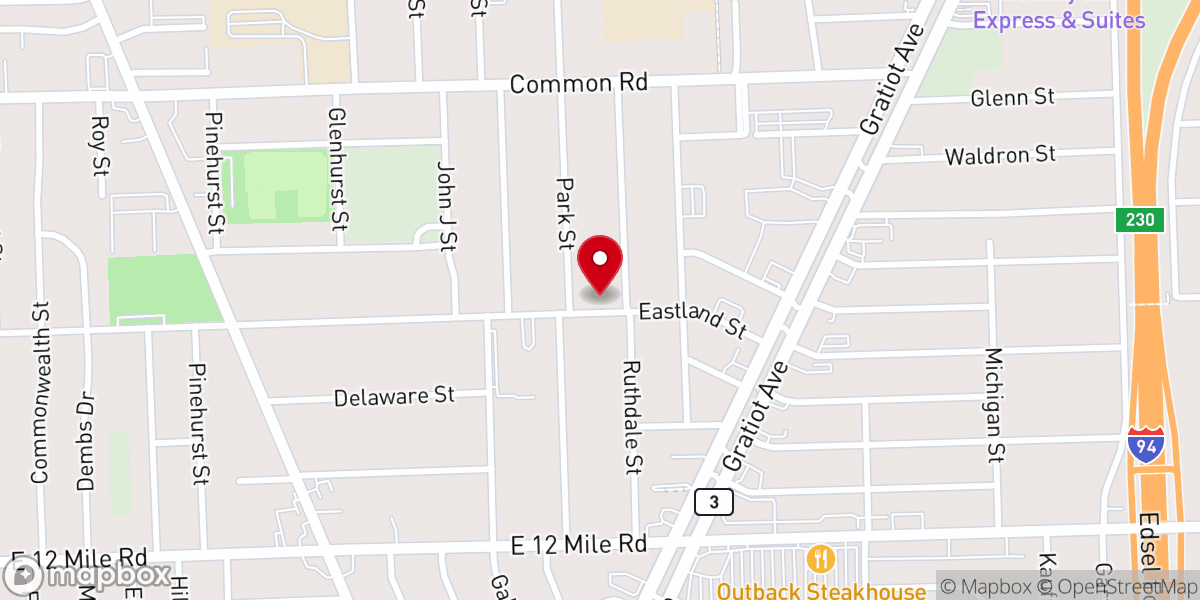 Map showing location of South Macomb Church of Christ
