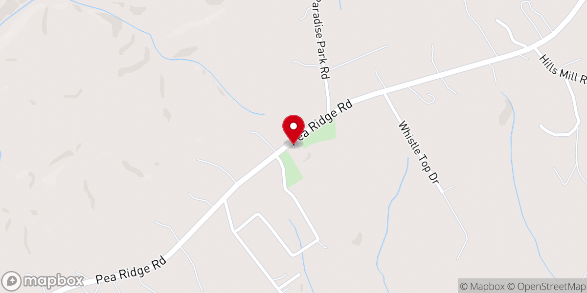 Map showing location of New Hope Baptist Church