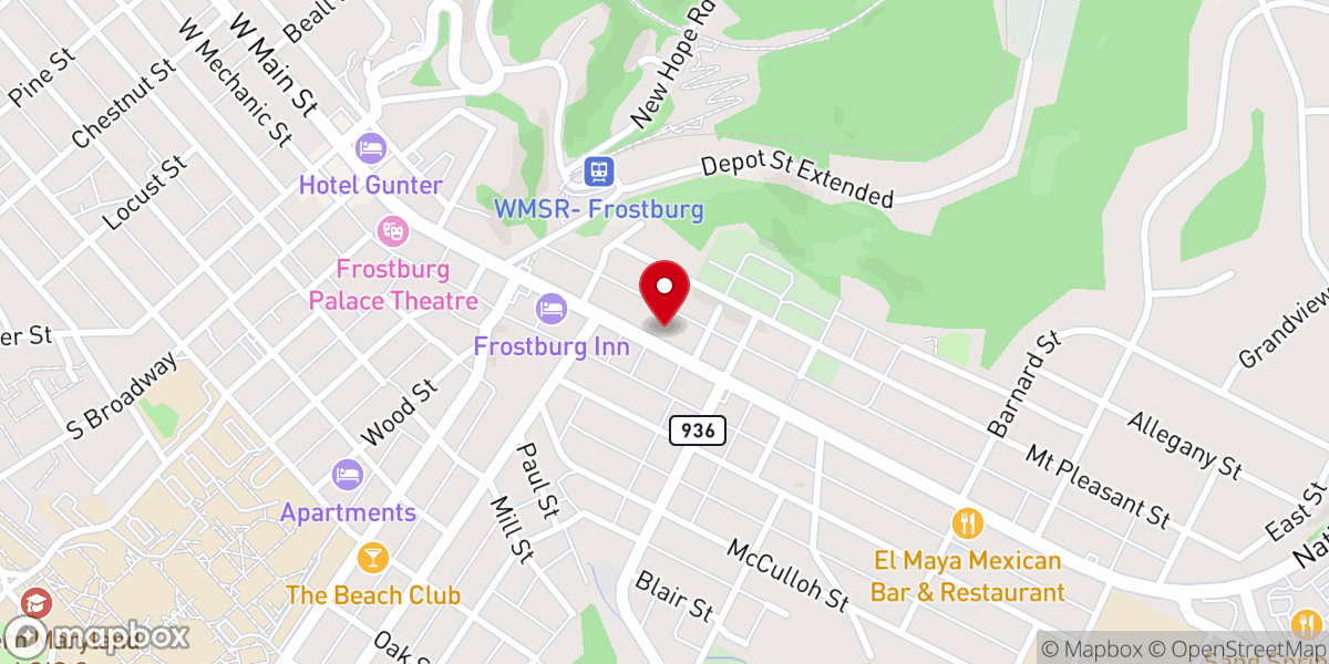 Map showing location of Zion United Church of Christ