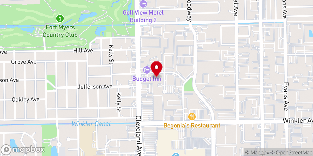 Map showing location of Bethel Bible Fellowship Church