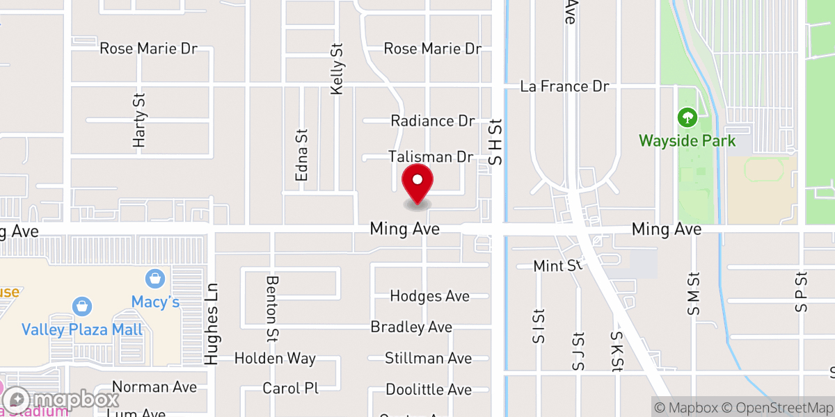 Map showing location of Valley Christian Church