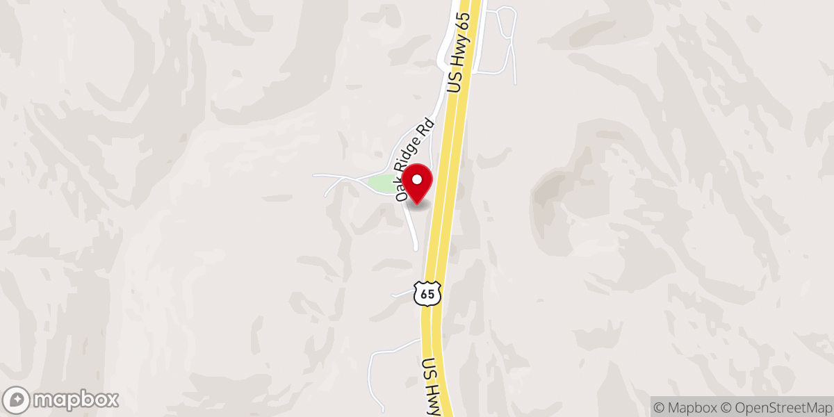 Map showing location of Oak Ridge Church