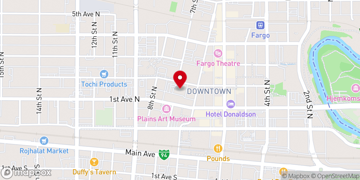 Map showing location of First Presbyterian Church