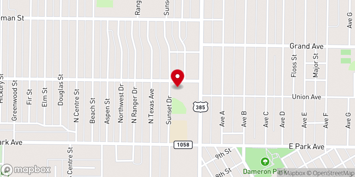 Map showing location of Central Church of Christ
