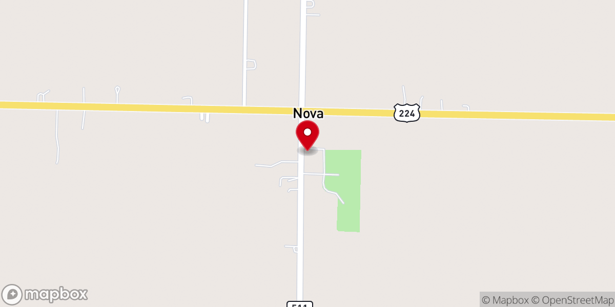 Map showing location of Nova Community United Methodist Church