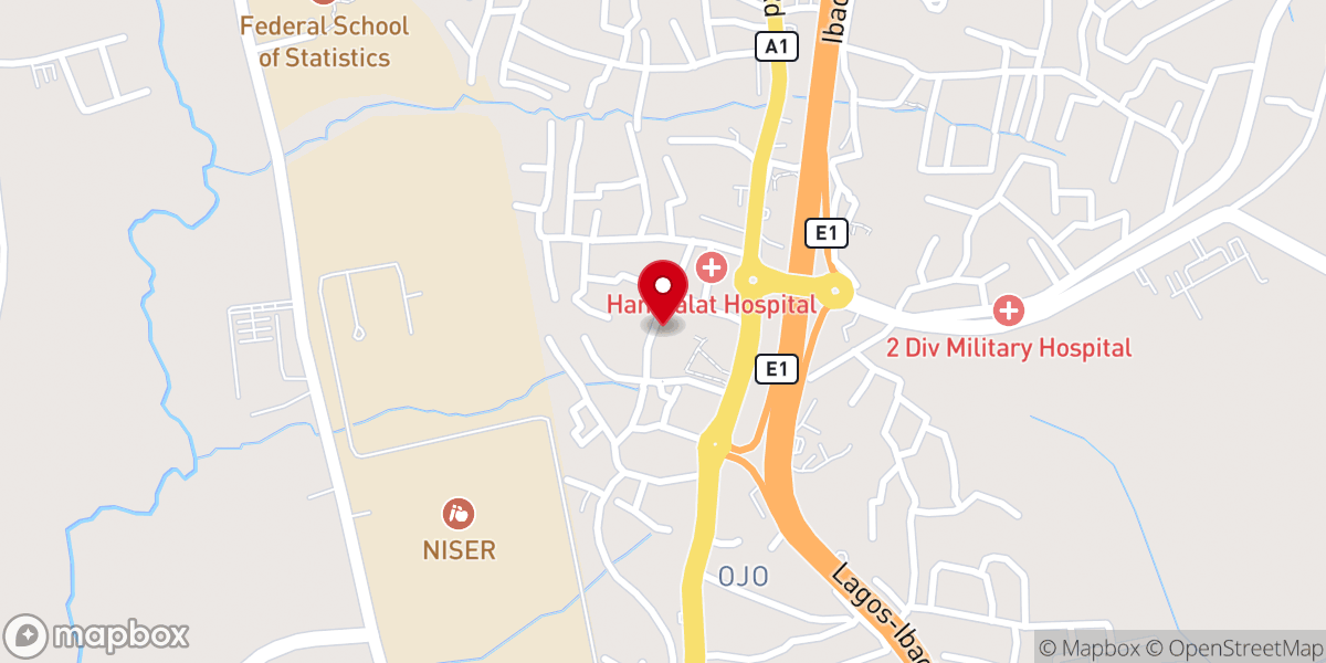 Map showing location of Assemblies Of God Ojoo 1