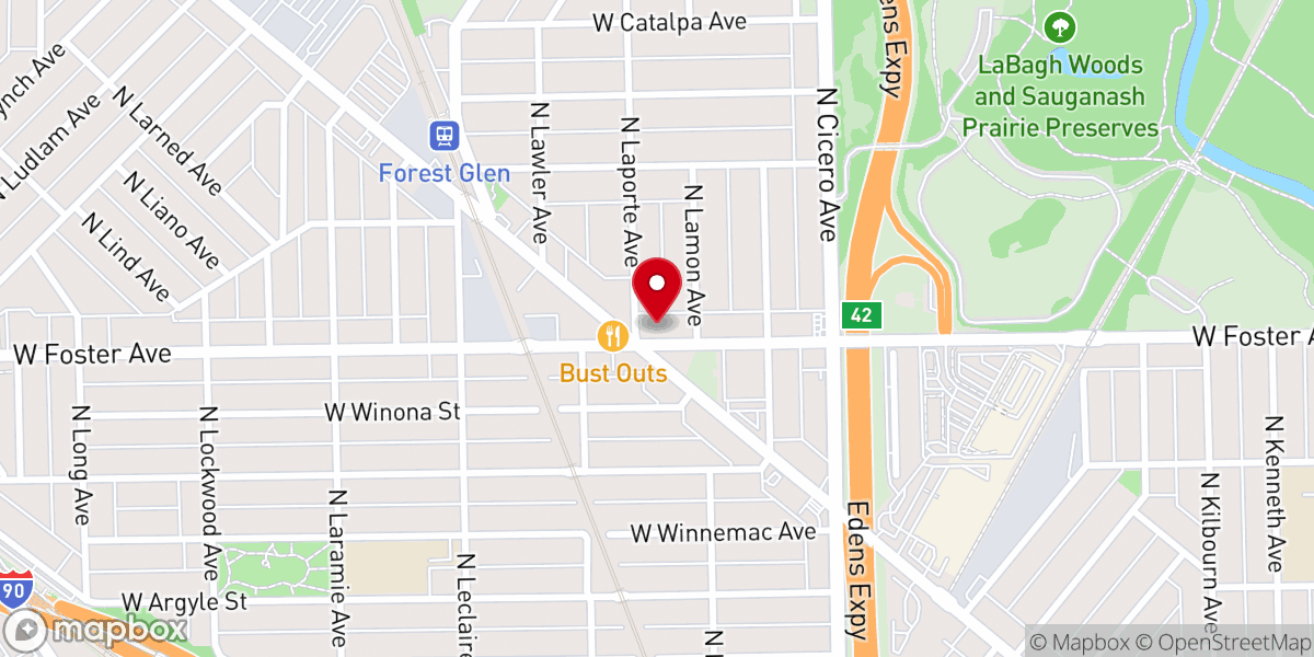 Map showing location of Forest Glen Baptist Church