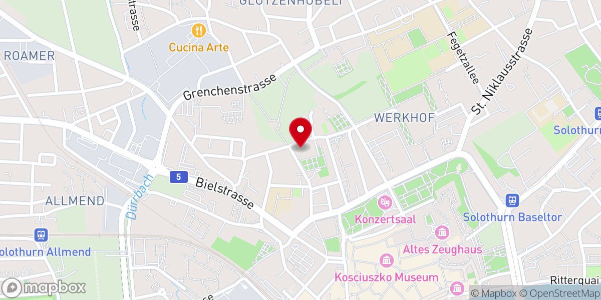 Map showing location of Kapuzinerkloster Solothurn
