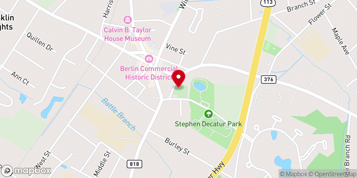 Map showing location of St Paul's Episcopal Church