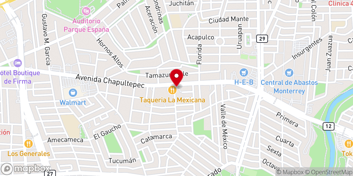 Map showing location of Parroquia Santa María Reina de la Paz
