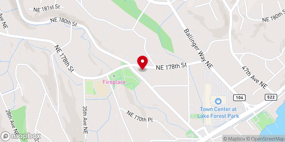 Map showing location of Lake Forest Park Presbyterian Church