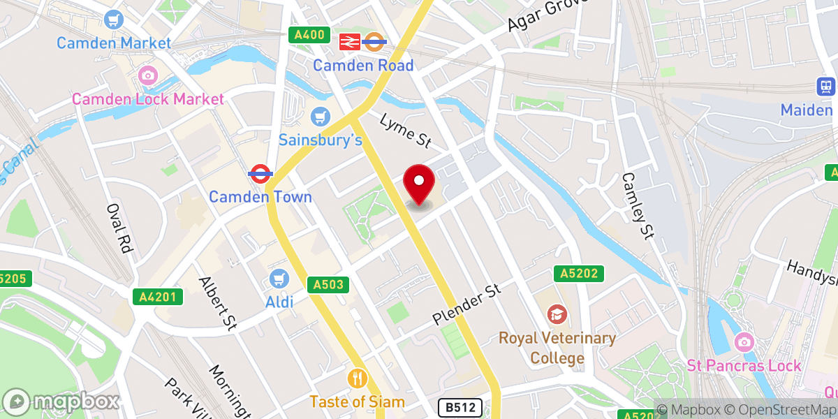 Map showing location of All Saints Greek Orthodox Cathedral