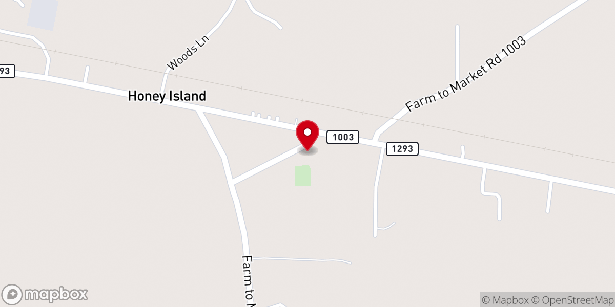 Map showing location of Honey Island Assembly of God