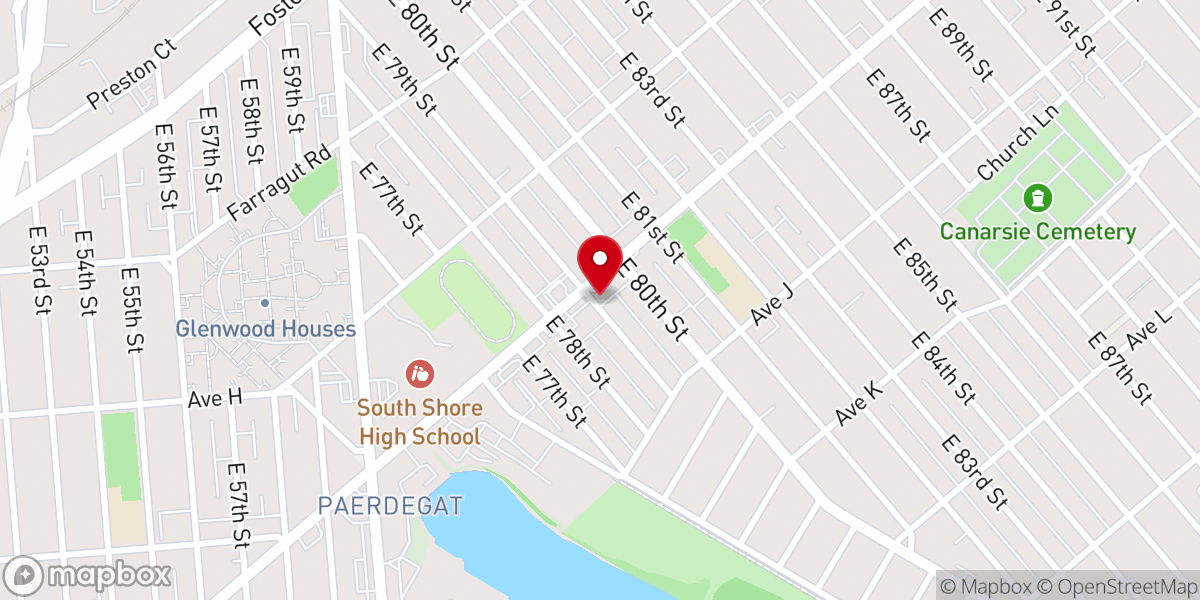 Map showing location of Family Worship Center - Canarsie