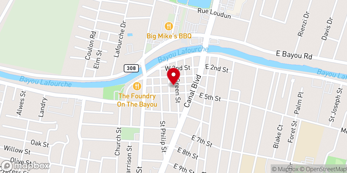 Map showing location of Lafourche Registrar of Voters