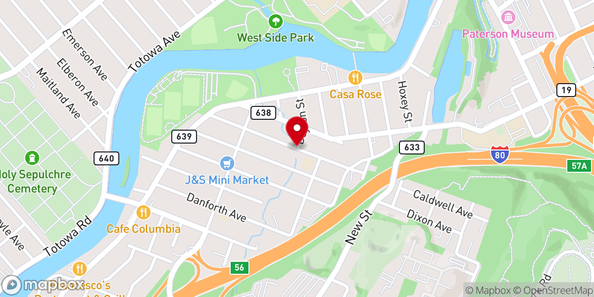 Map showing location of Our Lady of Pompei Church