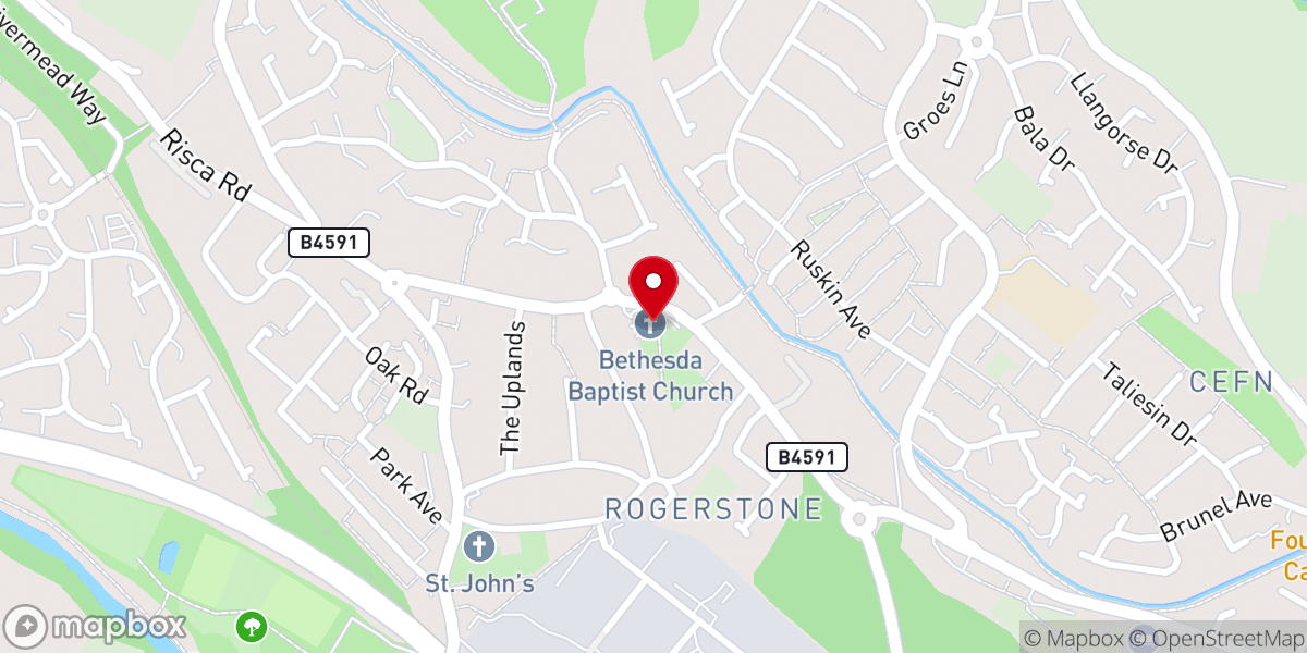 Map showing location of Bethesda Baptist Church