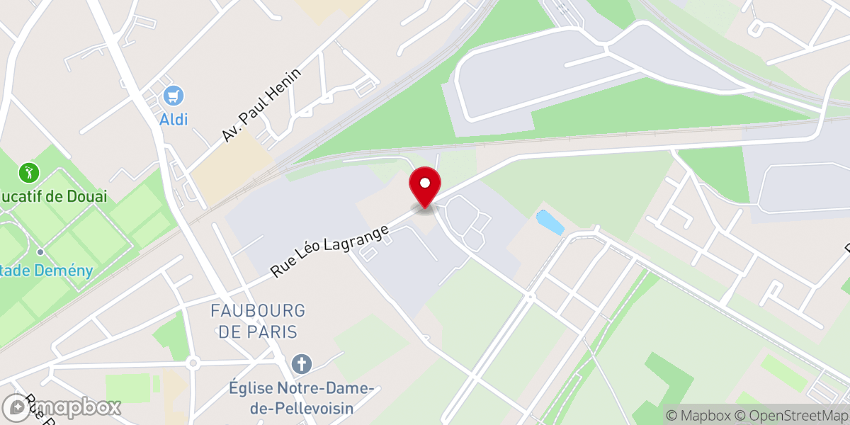Map showing location of La source douai
