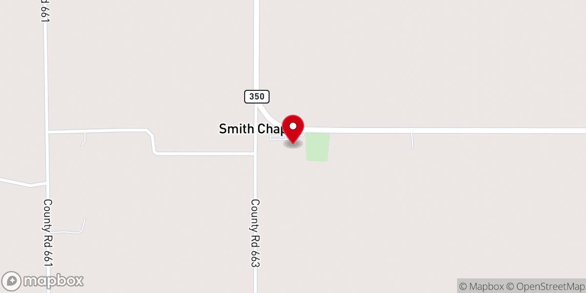 Map showing location of Smith Chapel Baptist Church