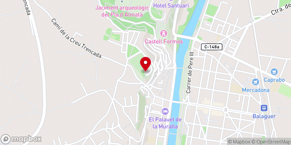 Map showing location of Iglesia de Santa María de Balaguer