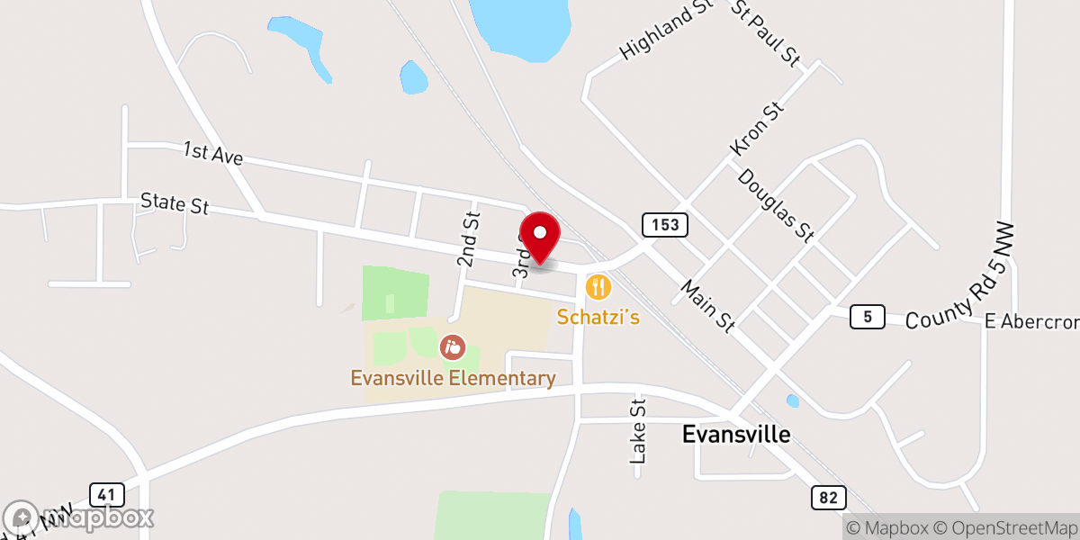 Map showing location of Evansville Chapel
