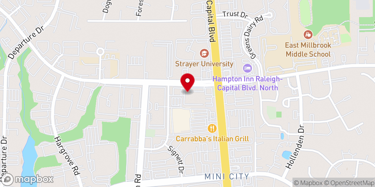 Map showing location of Iglesia Cristiana Ciudad de Dios Raleigh