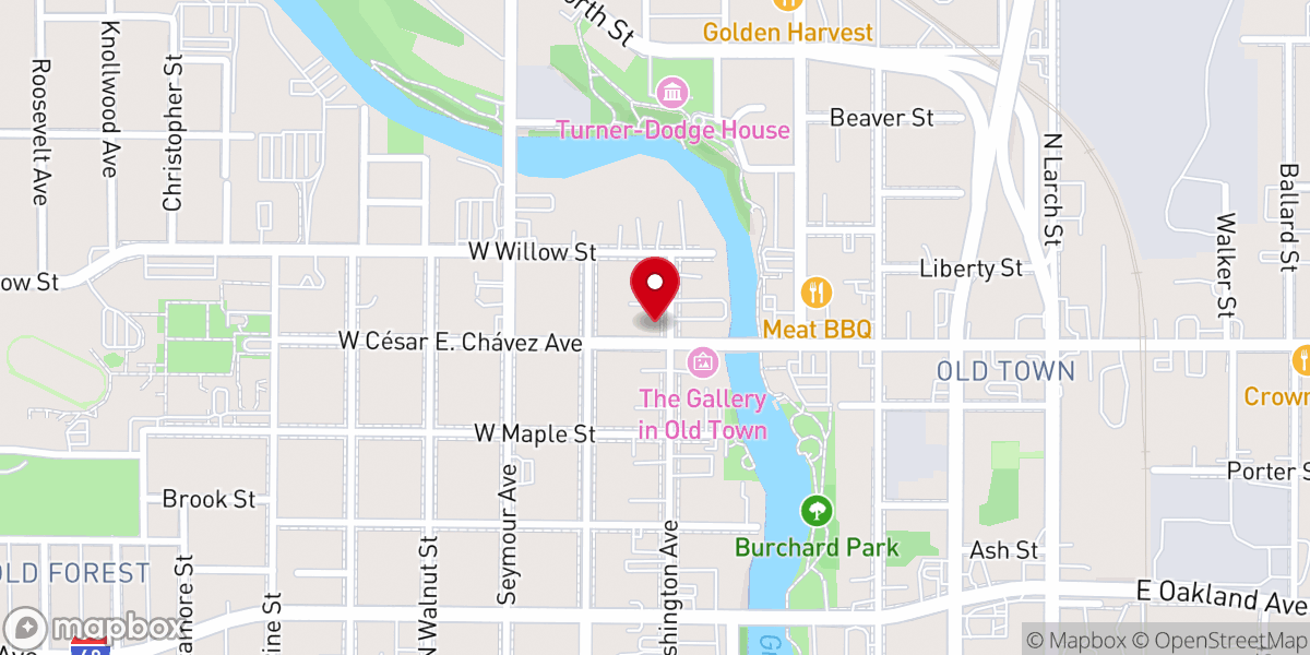 Map showing location of Crossroads Church