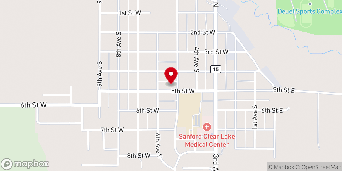 Map showing location of Clear Lake Methodist Church