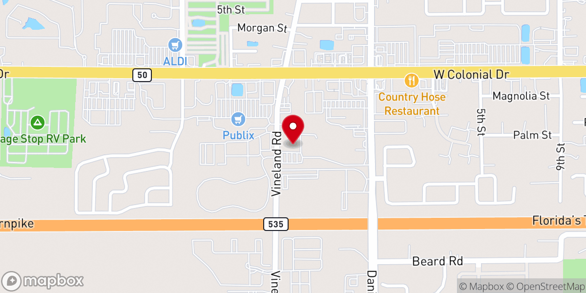 Map showing location of Católicos em Orlando