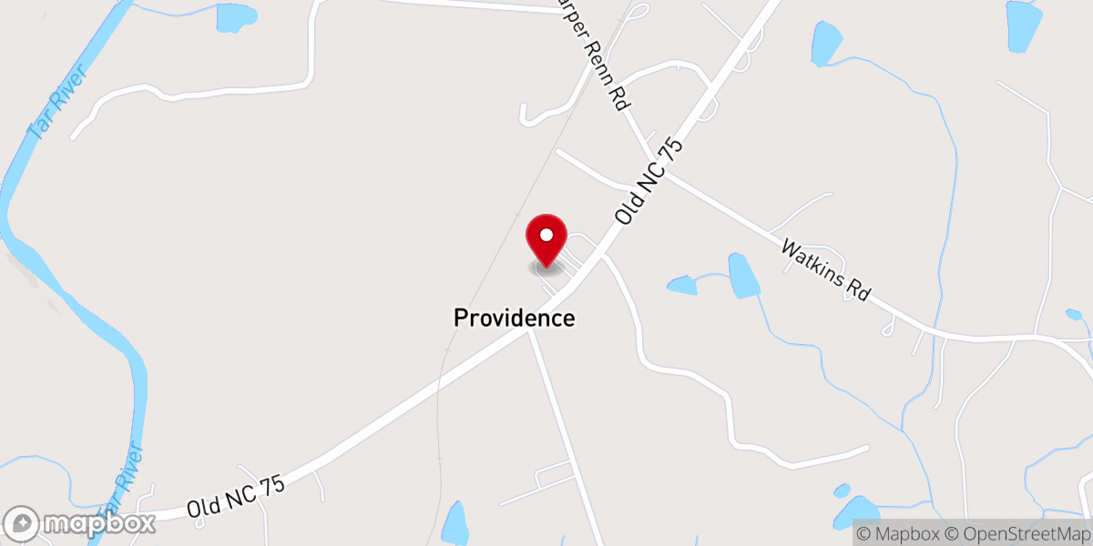 Map showing location of Providence Baptist Church