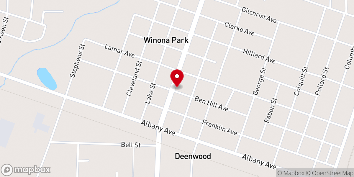 Map showing location of Winona Park Methodist Church