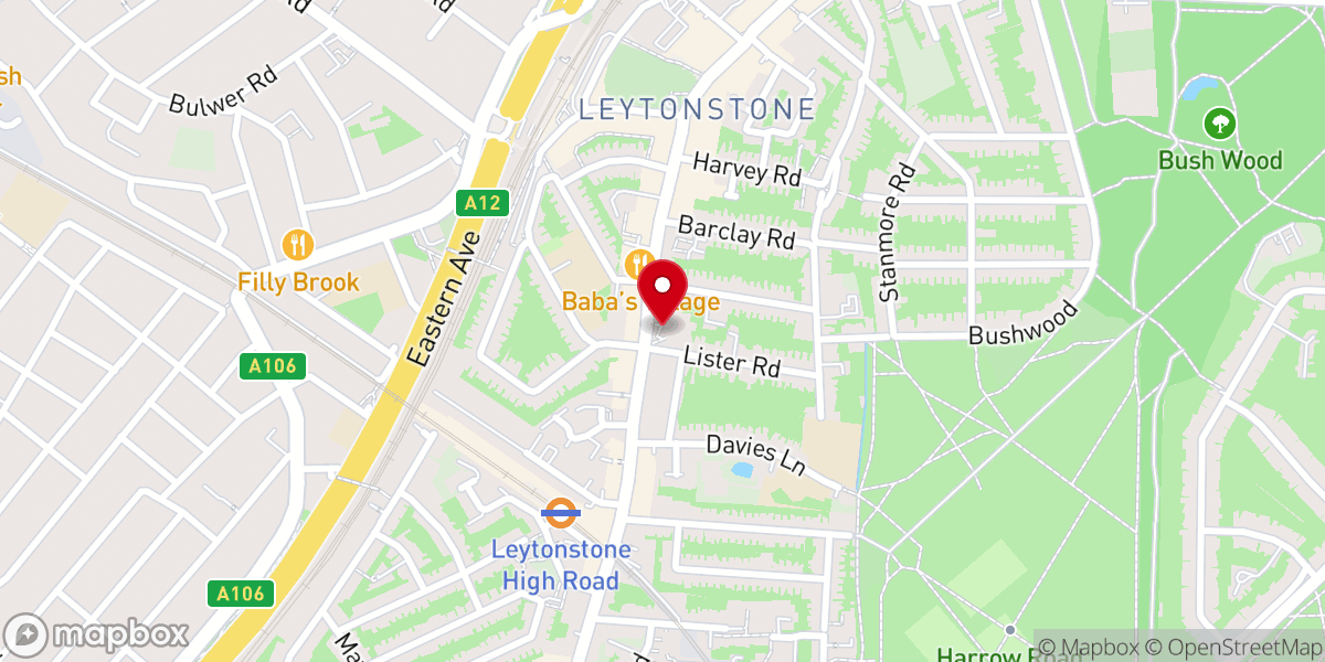 Map showing location of Leytonstone High Road Methodist Church
