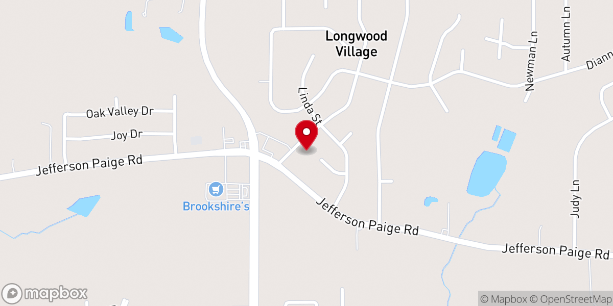 Map showing location of Oakcrest Christian Church