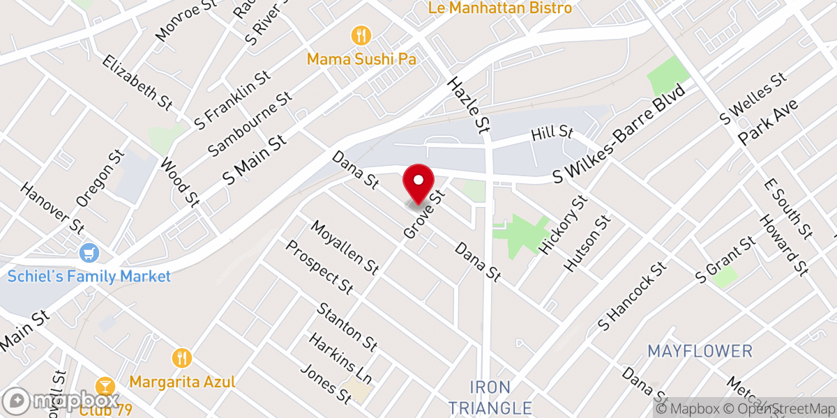Map showing location of Iglesia Pentecostal Paso de Fe