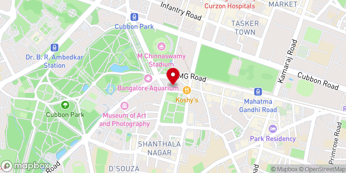 Map showing location of CSI St. Mark's Cathedral