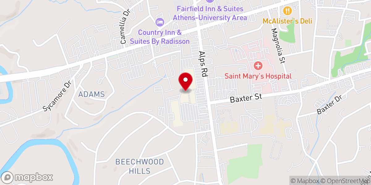 Map showing location of Athens Church - Beechwood