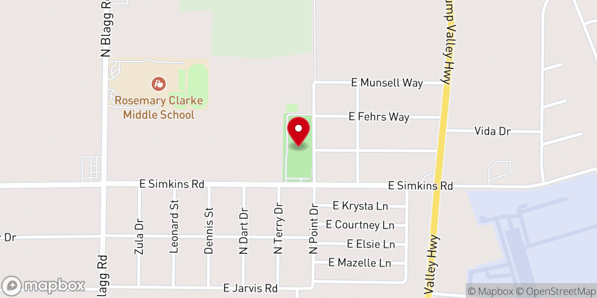 Map showing location of Simkins Park
