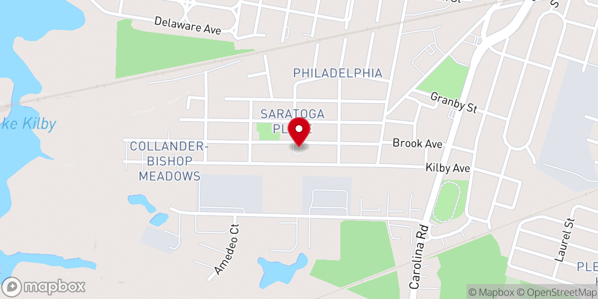 Map showing location of Lakeview Missionary Baptist Church