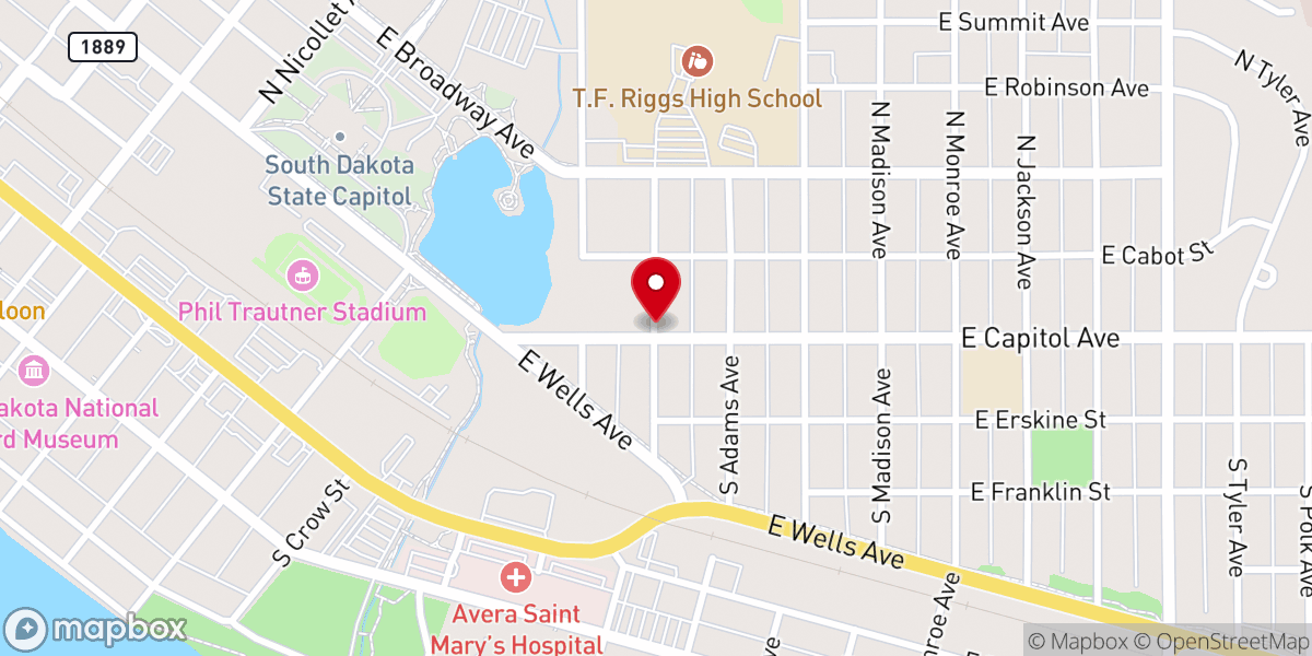 Map showing location of Albert Wheelon Historic House