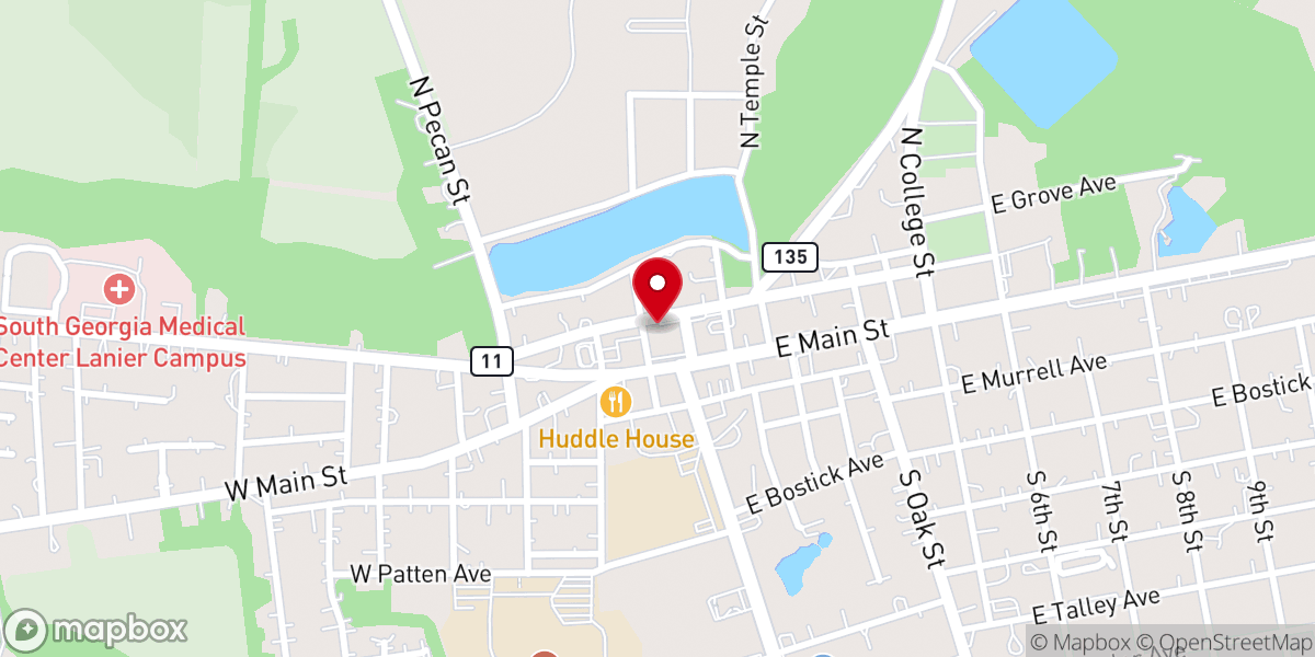 Map showing location of Lanier County Sheriff's Office
