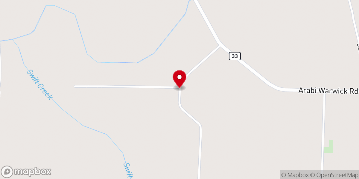 Map showing location of Houston Baptist Camp